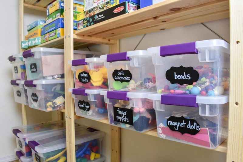 33 Organizing Hacks To Transform Your Home - Decor Hint Labeled Toy Rotation Bins