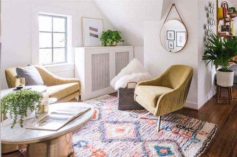 Shag rugs in high-traffic areas