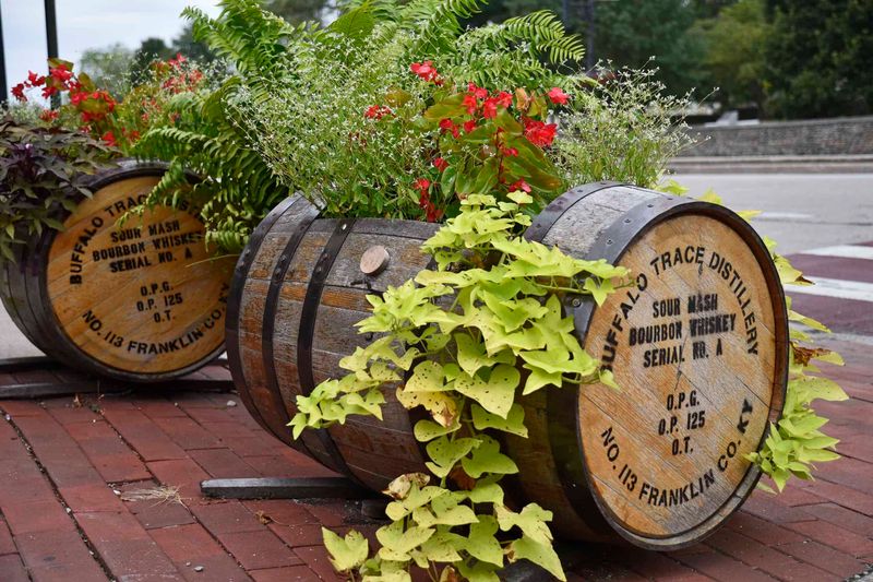 11 Country-Inspired Curb Appeal Ideas From Kentucky Homes - Decor Hint Bourbon Barrel Planters