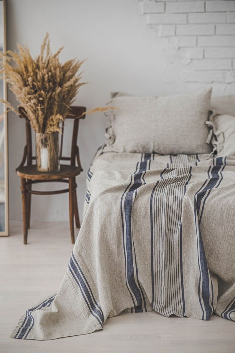 French Country Decor Is Back But Only These Antiques Are Worth It - Decor Hint Vintage Ticking Stripe Linens
