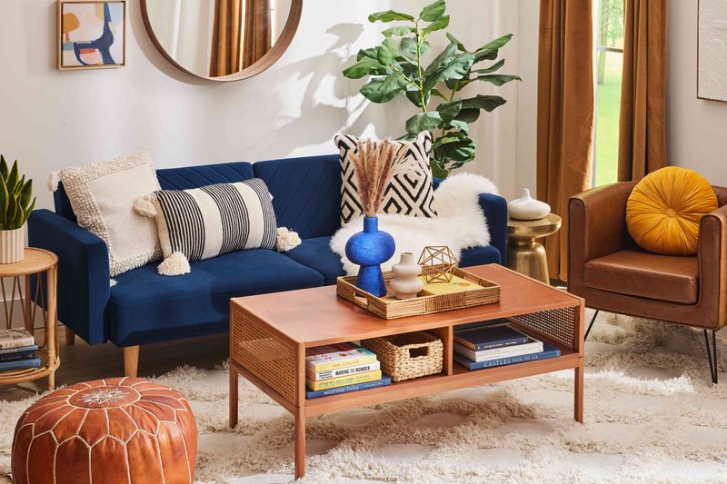 10 Couch Colors That Make Washington Homes Look Tired And 10 That Feel Modern - Decor Hint Outdated: Navy Blue with Beige Piping