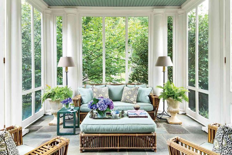 7 Coastal-Chic Porch Trends From South Carolina Beach Cottages - Decor Hint Indoor-Outdoor Fabrics That Mimic Vintage Textiles