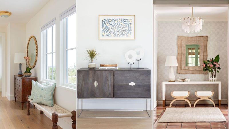 8 Entryway Ideas That Just Work In Small Florida Houses - Decor Hint Rattan Mirror Statement