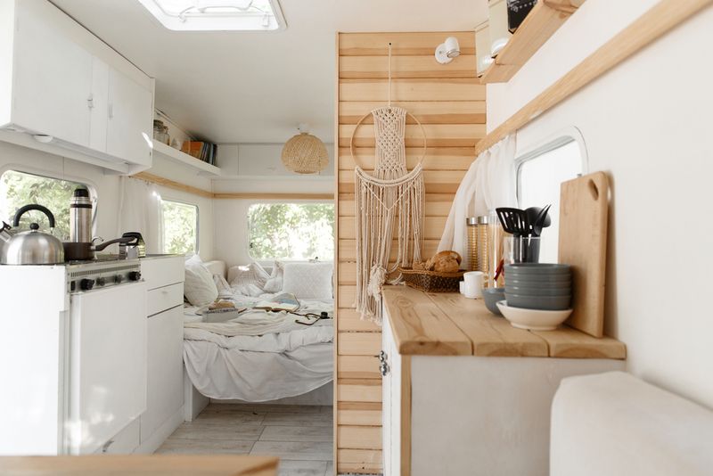How To Turn A Teardrop Trailer Into A Cozy Mobile Home In 12 Steps - Decor Hint Efficient Storage Solutions