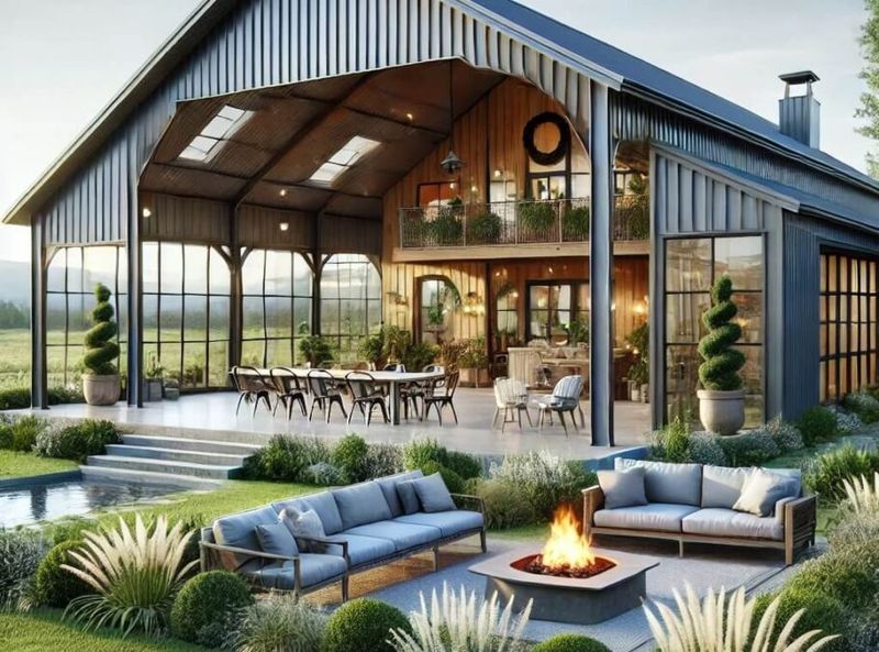22 Fancy Barndominium Homes That Beautifully Mix Rustic With Modern - Decor Hint Indoor/Outdoor Living Areas