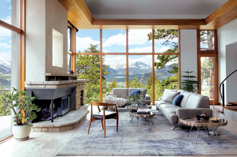 5 Things That Make Denver Homes Stand Out In Mountain Modern Decor - Decor Hint Panoramic Windows Framing Mountain Views