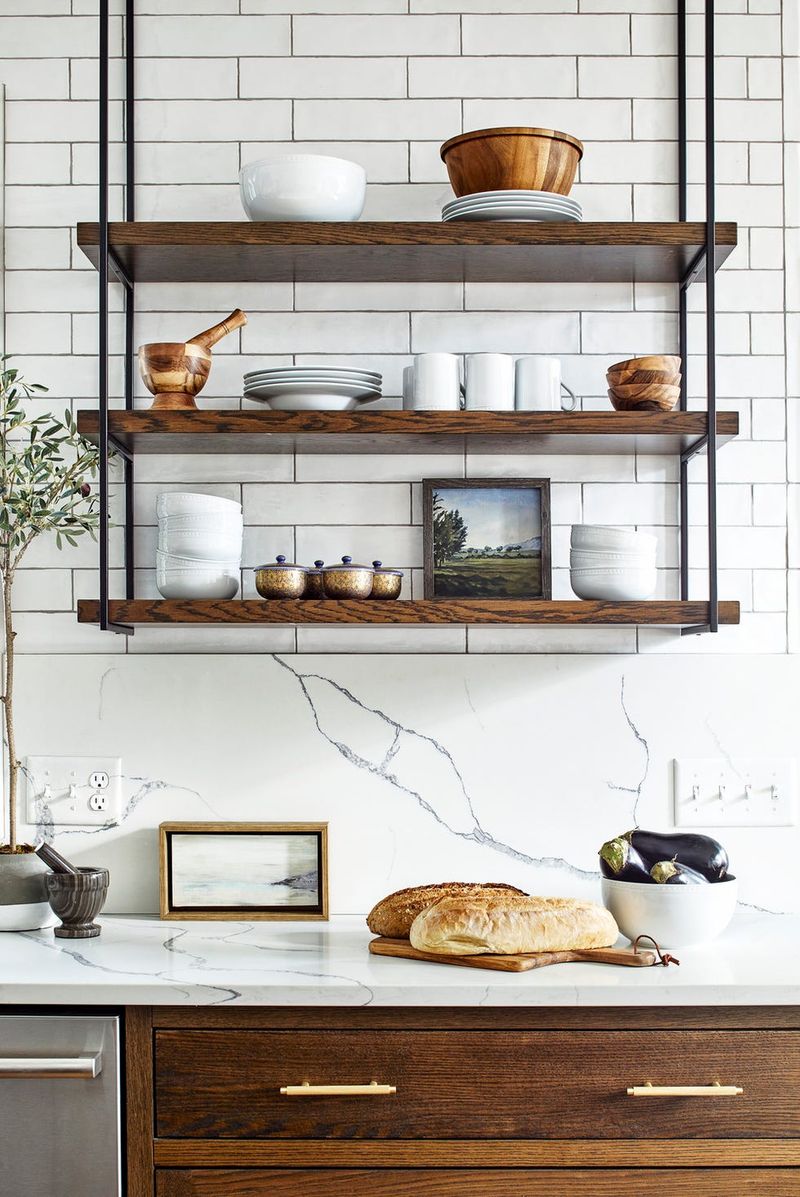 These Are The 16 Most Versatile Kitchen Cabinet Styles, Say Interior Designers - Decor Hint Open Shelving Cabinets