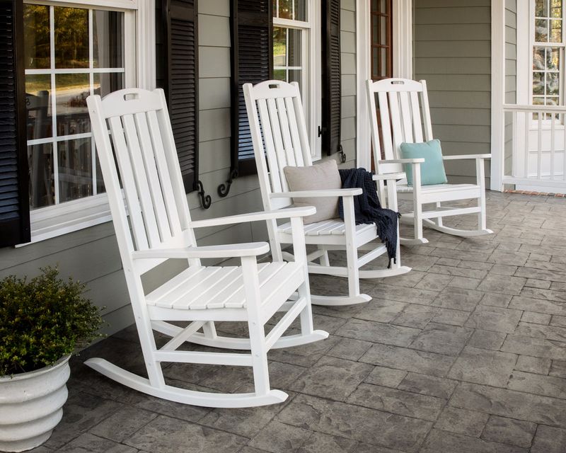 12 Front Porch Looks That Define South Carolina Welcoming Style - Decor Hint Classic White Rocking Chairs