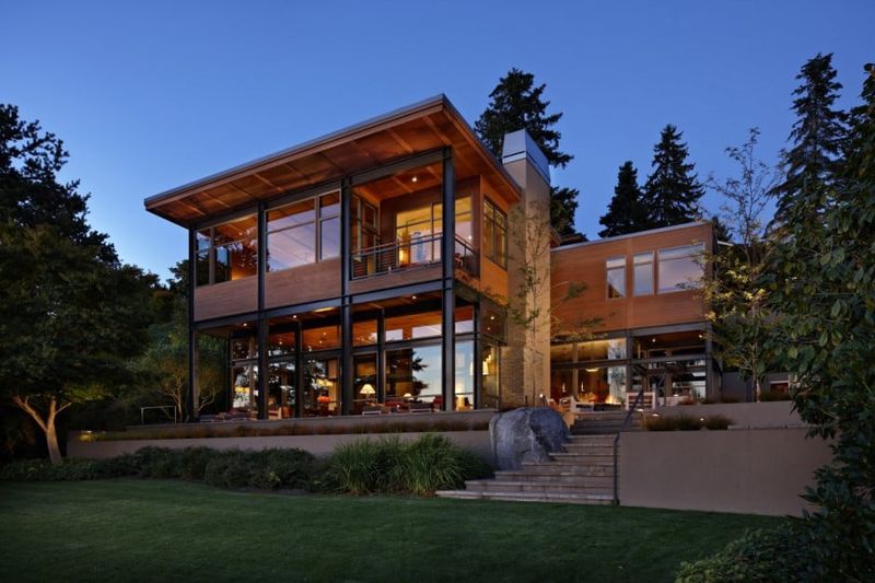 Contemporary Glass-and-Wood Homes