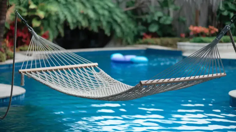 37 Stylish Poolside Designs That Make Everyday Feel Like Vacation - Decor Hint Hammock Suspended Over Water