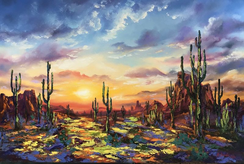 These Vintage Pieces Show How Phoenix Homes Keep Their Style Forever - Decor Hint Desert Landscape Artwork