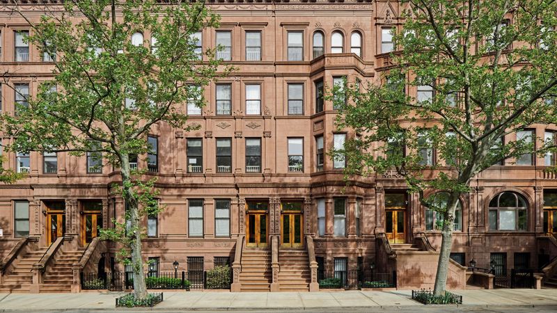 Brownstone Stoops And Front Gardens