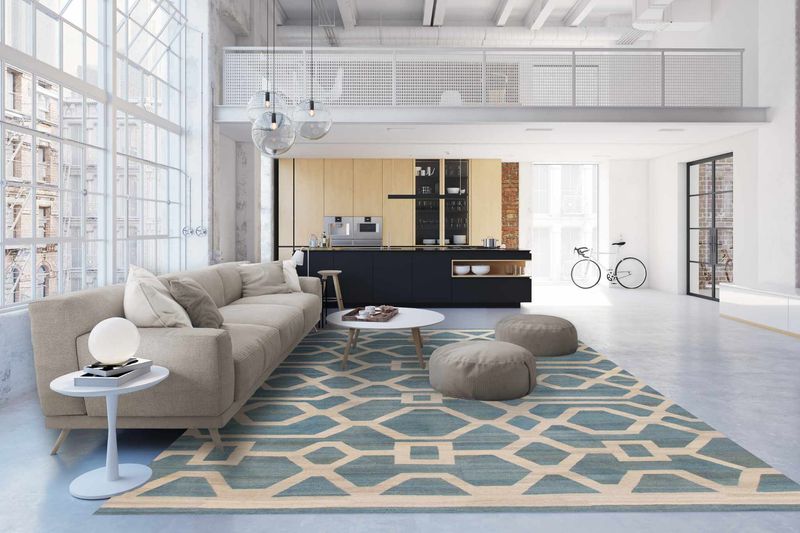 12 Perfect Area Rugs For Living Rooms, Lofts, And Open-Concept Spaces - Decor Hint Geometric Rugs To Define Zones