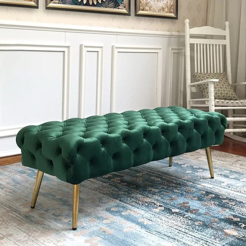 19 Essential Furniture Pieces For A Timeless Art Deco-Inspired Space - Decor Hint Upholstered Bench with Brass Legs