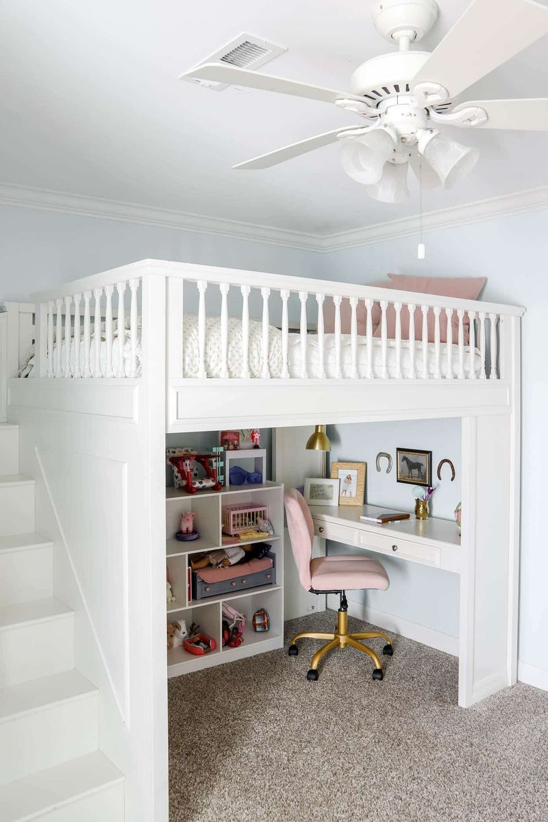 Small Yet Clever 10 Farmhouse Homes Show Off Brilliant Overhead Storage Ideas - Decor Hint Lofted Sleeping Areas with Under-Loft Storage