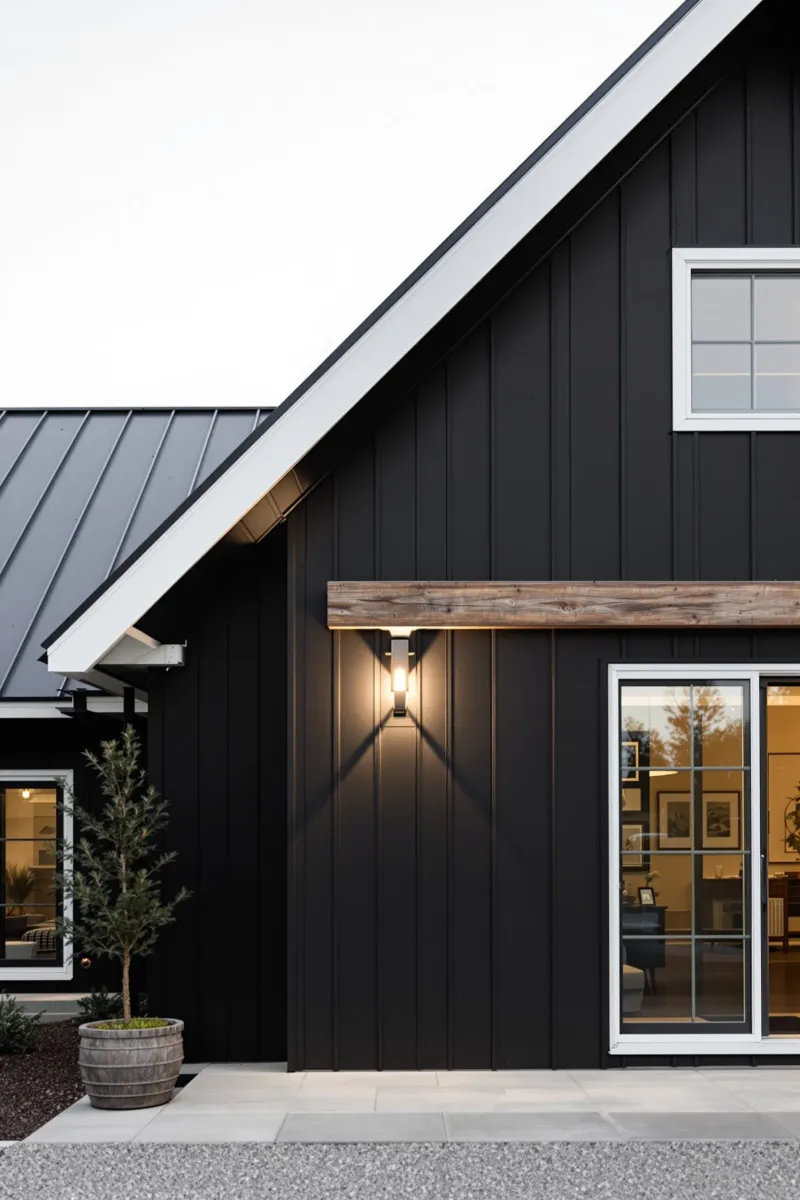 22 Fancy Barndominium Homes That Beautifully Mix Rustic With Modern - Decor Hint Black Exterior Barn Siding & White Trim