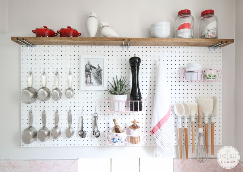 33 Organizing Hacks To Transform Your Home - Decor Hint Pegboard Kitchen Tool Wall