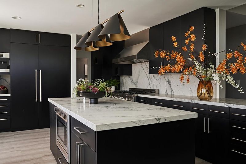 20 Color-Drenched Kitchens That Prove This Paint Trend Is Totally Timeless When Used Right - Decor Hint Black and White Graphic Contrast