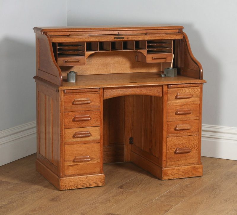 Oak Roll-Top Desk
