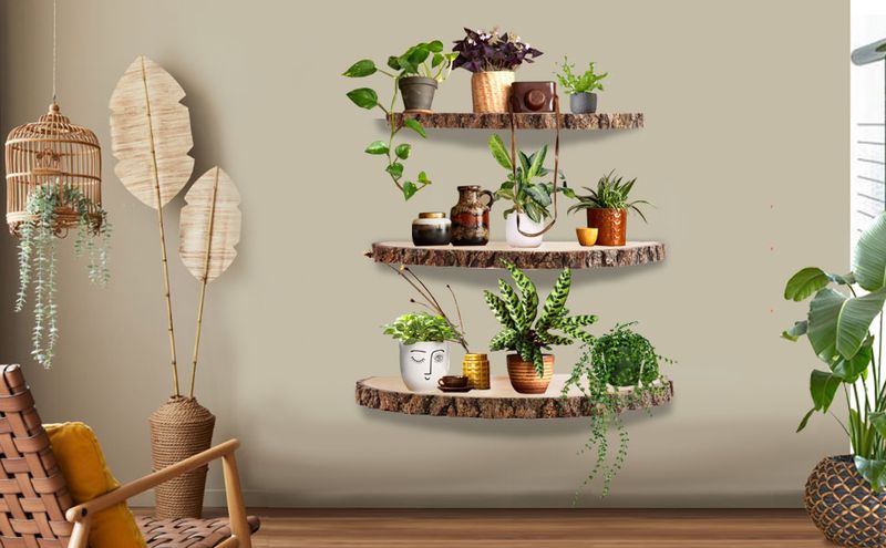 11 Gorgeous Garden Wall Decorating Ideas For A Perfect Outdoor Space - Decor Hint Floating Garden Shelves