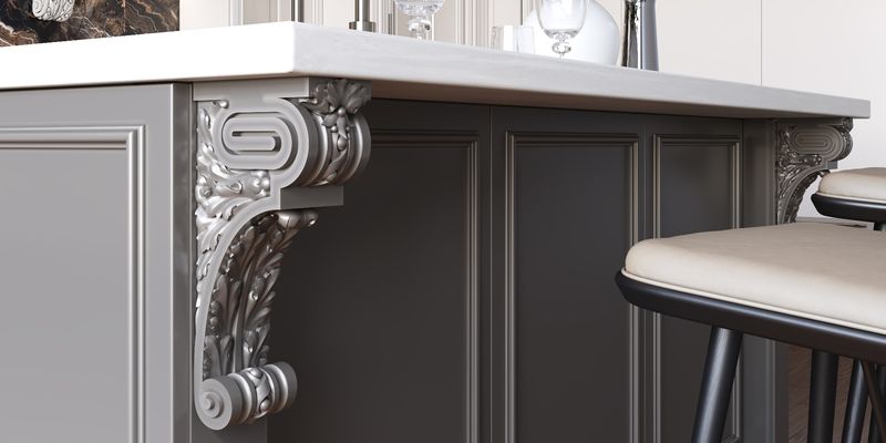 20 Outdated Kitchen Cabinet Styles Designers Say To Avoid - Decor Hint Heavy Molding and Corbels