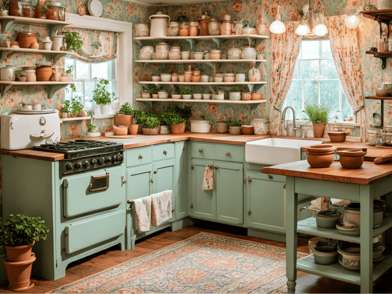 10 Green Farmhouse Kitchens That Will Make You Want To Redecorate - Decor Hint Vintage-Inspired Pale Green Beadboard Kitchen