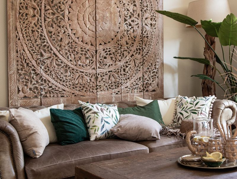14 Mediterranean-Inspired Living Spaces That Bring A European Getaway Home - Decor Hint Room With Patterned Textiles And Cushions