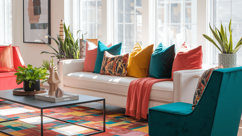 16 Bright Home Decor Picks To Chase Away Boredom - Decor Hint Throw Pillows In Bold Hues