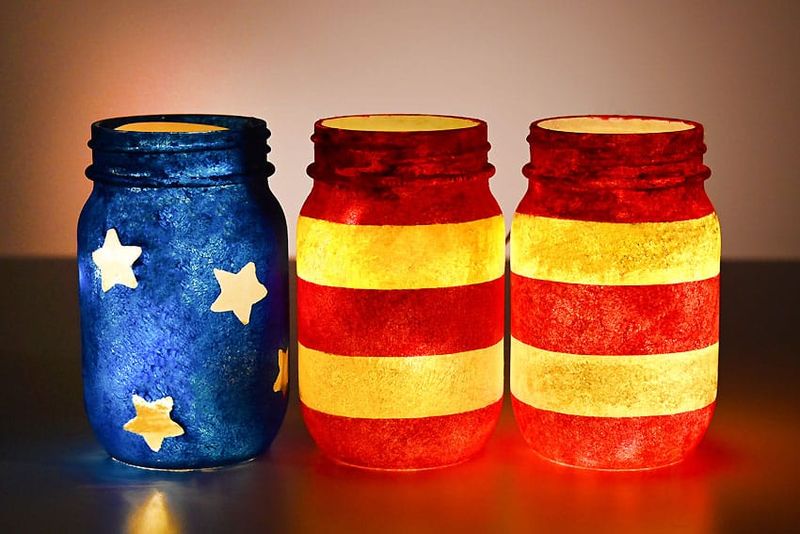 DIY Patriotic Candle Holders