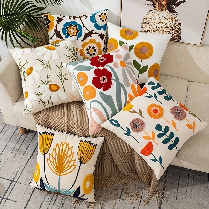 24 Inspiring Ways To Blend Rustic Boho And Farmhouse Styles In Your Living Room - Decor Hint Mixed patterned throw pillows