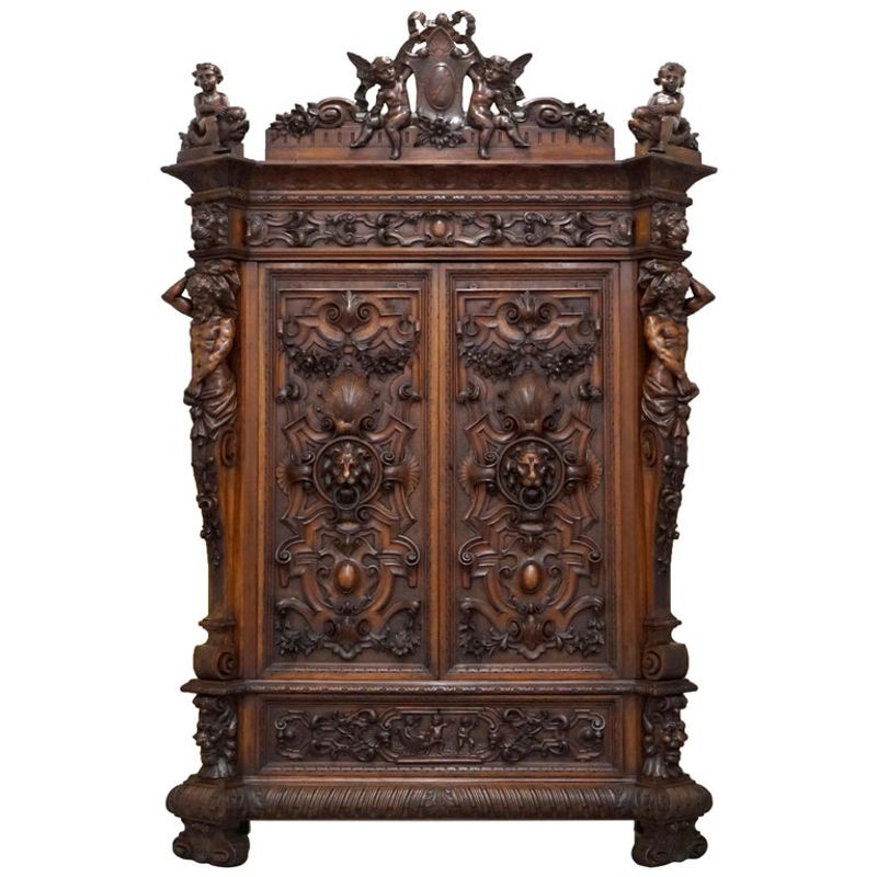 Heavily Carved Armoires