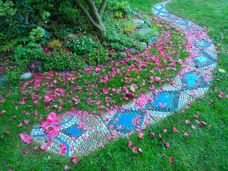 Hidden Garden Gems You'll Spot In California Backyards - Decor Hint Mosaic or Brick Garden Paths