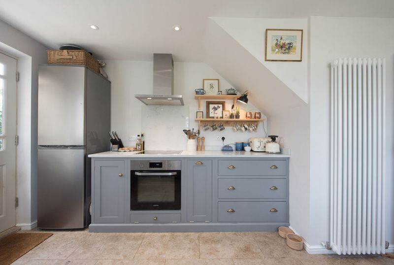 9 Underrated Paint Colors Designers Always Use In Kitchens (And 9 They Say To Stay Away From) - Decor Hint Cool Gray with Blue Undertones (Stay Away)