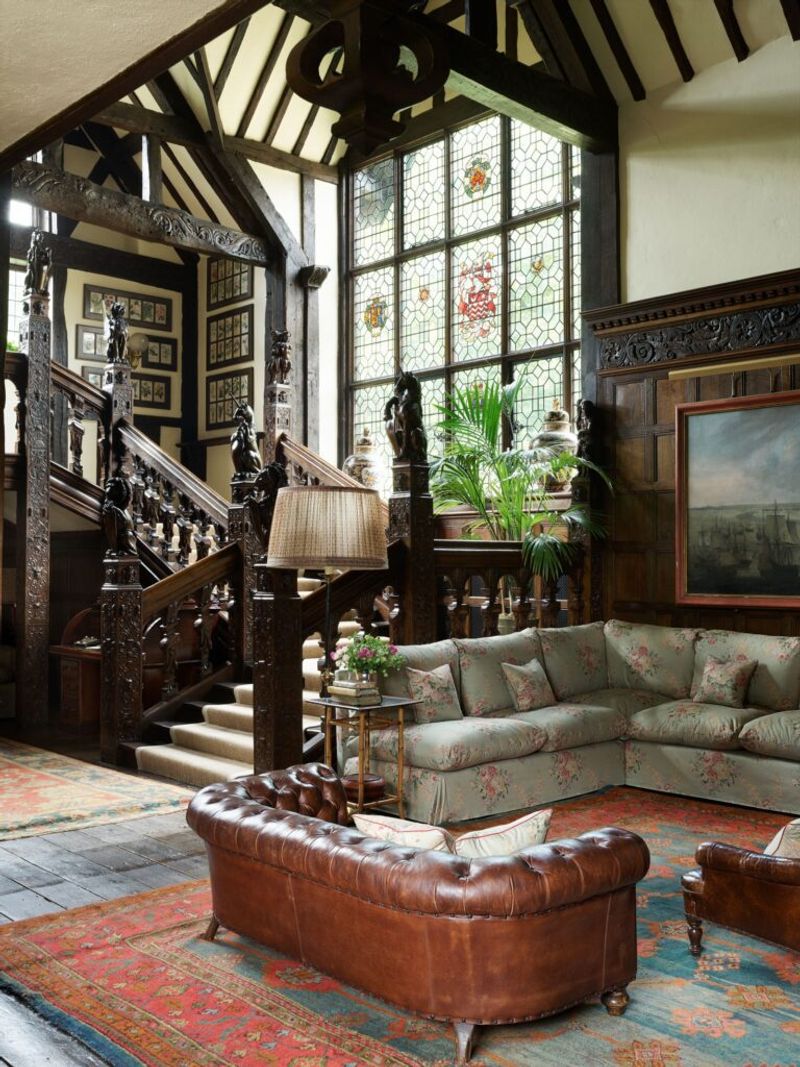 Vermont's Hidden Gem 14 Remarkable Details Of A 1898 Stone Colonial Revival On Expansive Land - Decor Hint Leaded Glass Windows