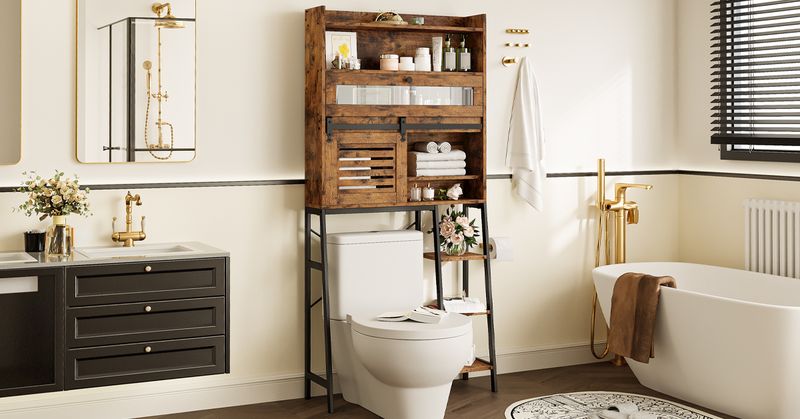 19 Smart Ways To Use That Space Above The Toilet - Decor Hint Over-The-Toilet Cabinets