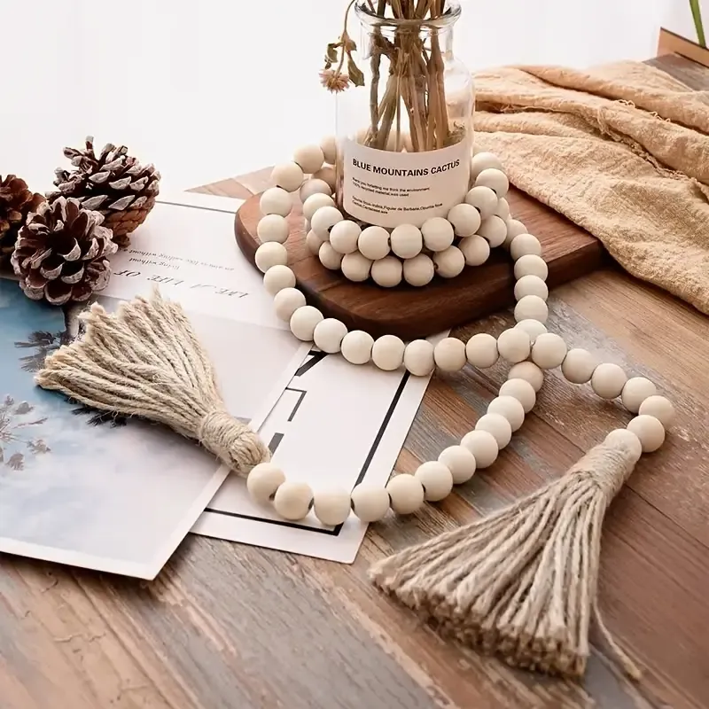 These 18 Spring Home Decor Picks Instantly Cheer Up Any Room Starting at $10 - Decor Hint Wooden Bead Garland