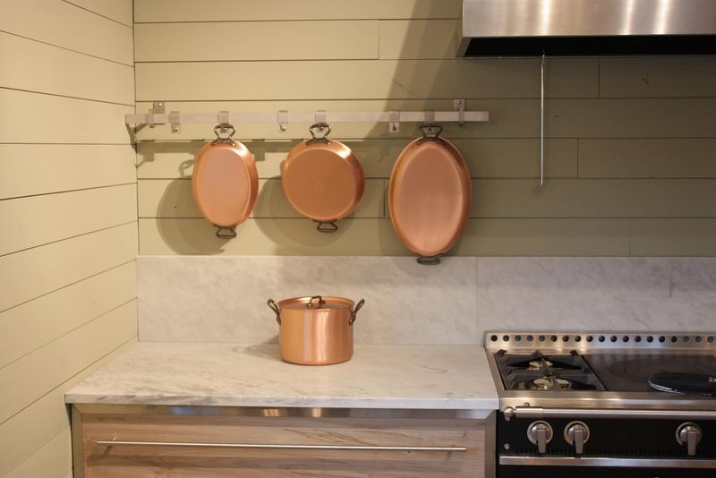 25 French Country Kitchens Designs To Inspire Your Space - Decor Hint Copper Cookware on Display