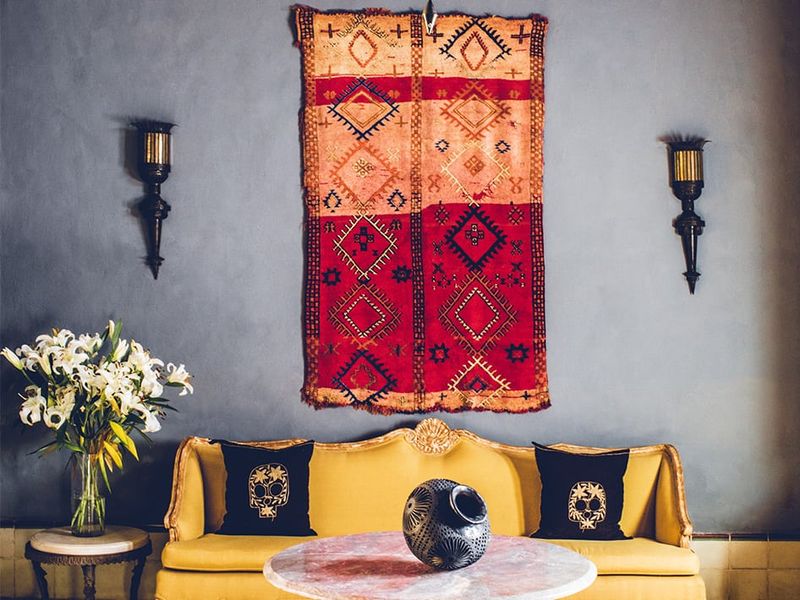 Vintage Rug Used As Wall Art
