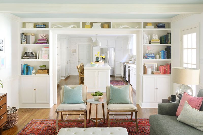 26 Living Room Design Tweaks That Feel Custom (But Aren't Pricey) - Decor Hint Create Faux Built-Ins With Bookcases