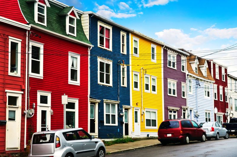 Jellybean Row Houses Brighten Foggy Newfoundland
