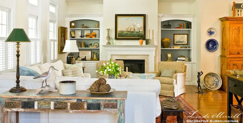 26 Living Room Design Tweaks That Feel Custom (But Aren't Pricey) - Decor Hint Paint Interior Shelves A Contrasting Color