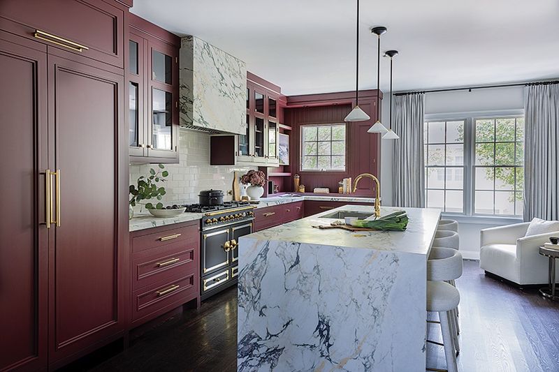 8 Kitchen Colors That Are Coming Back In 2025 And 10 That Are Already Trending - Decor Hint Burgundy (Coming Back)