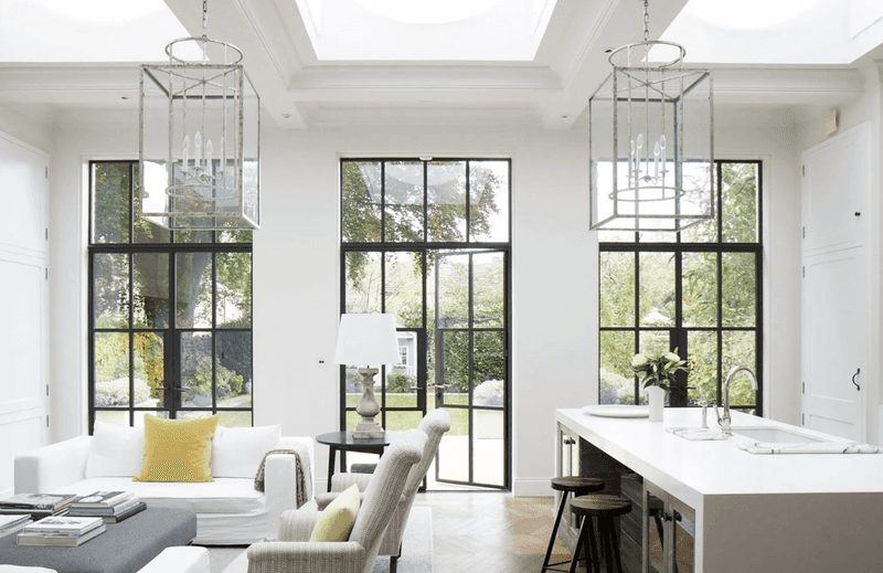 18 Gorgeous Window Treatment Ideas From Joanna Gaines You'll Want To Steal - Decor Hint Black Steel Grid Window Frames Without Curtains