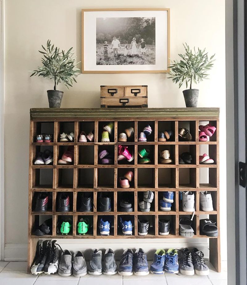 Overstuffed shoe racks