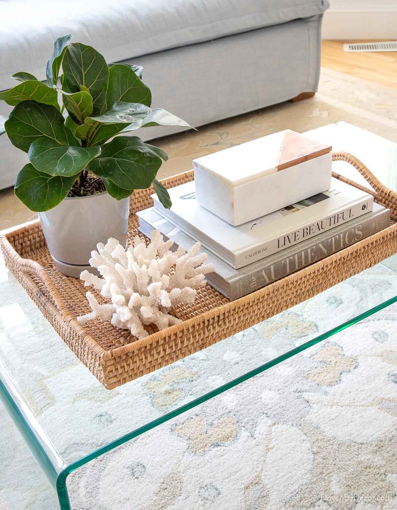 20 Quick Changes To Elevate Your Living Room - Decor Hint Introduce Decorative Trays for Organization