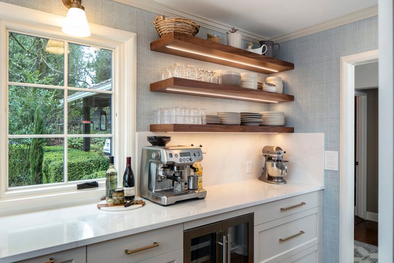 13 Small Kitchen Trends That Need To Be On Your Radar If You're Planning A Reno This Year - Decor Hint Floating Open Shelves With Integrated Lighting
