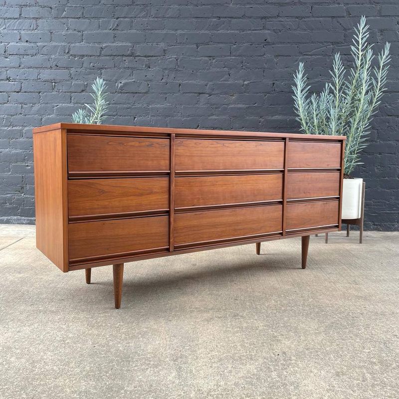 12 Vintage California Home Décor Pieces That Aren't Worth a Dime (And 5 That Still Shine) - Decor Hint Mid-Century Walnut Dressers