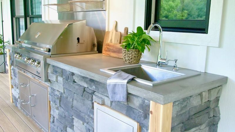 Outdoor Grill with Sink and Faucet