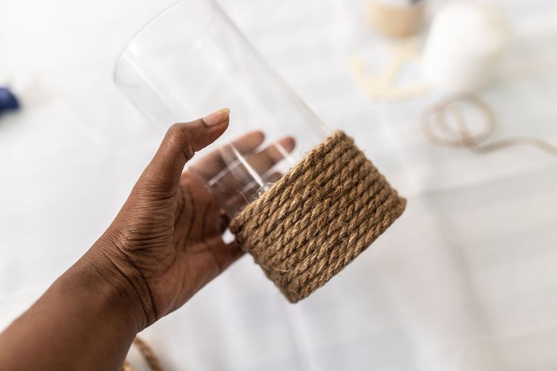 30 Smart Home Decorating Ideas That Cost Almost Nothing - Decor Hint Rope-Wrapped Vases