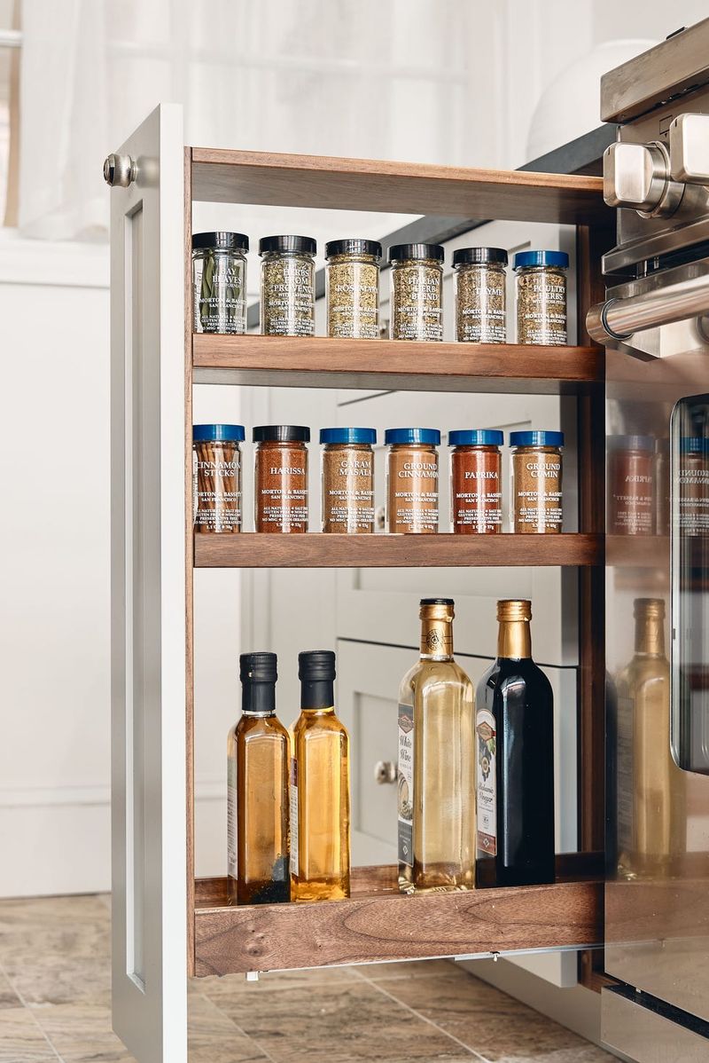 These 12 Kitchen Trends Are Quietly Taking Over California And Everyone's Loving Them - Decor Hint Pull-Out Spice Racks